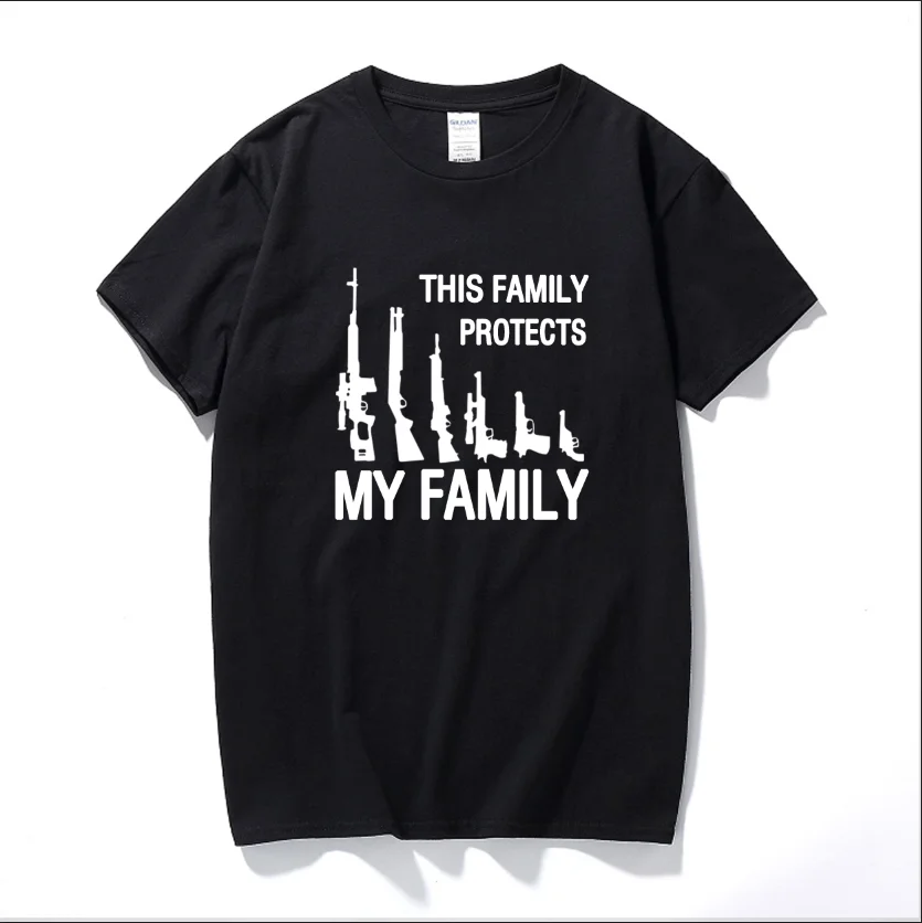 THIS FAMILY PROTECTS MY FAMILY GUNS WEAPONS Funny T Shirt Men Short Sleeve Printed Cotton Cartoon T-shirt Tops
THIS FAMILY PROTECTS MY FAMILY GUNS WEAPONS Funny T Shirt Men Short Sleeve Printed Cotton Cartoon T-shirt Tops