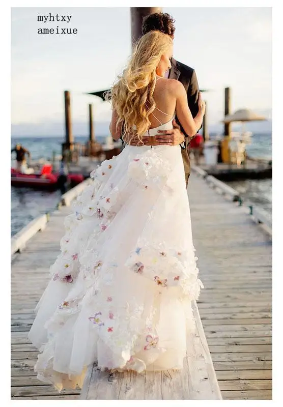 Cheap Beach 2 Pieces Wedding Dress 2020 Flowers Spaghetti Straps Appliques Sexy Bride Dress Backless Vestido De Novia Fairy
Cheap Beach 2 Pieces Wedding Dress 2020 Flowers Spaghetti Straps Appliques Sexy Bride Dress Backless Vestido De Novia Fairy