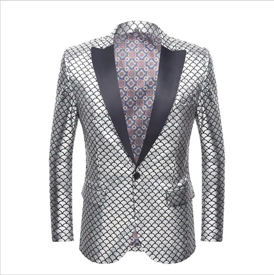The new laser fish scale gilding suit host men's dress nightclub male singers stage show personality blazer costumes ! S-5XL
The new laser fish scale gilding suit host men's dress nightclub male singers stage show personality blazer costumes ! S-5XL