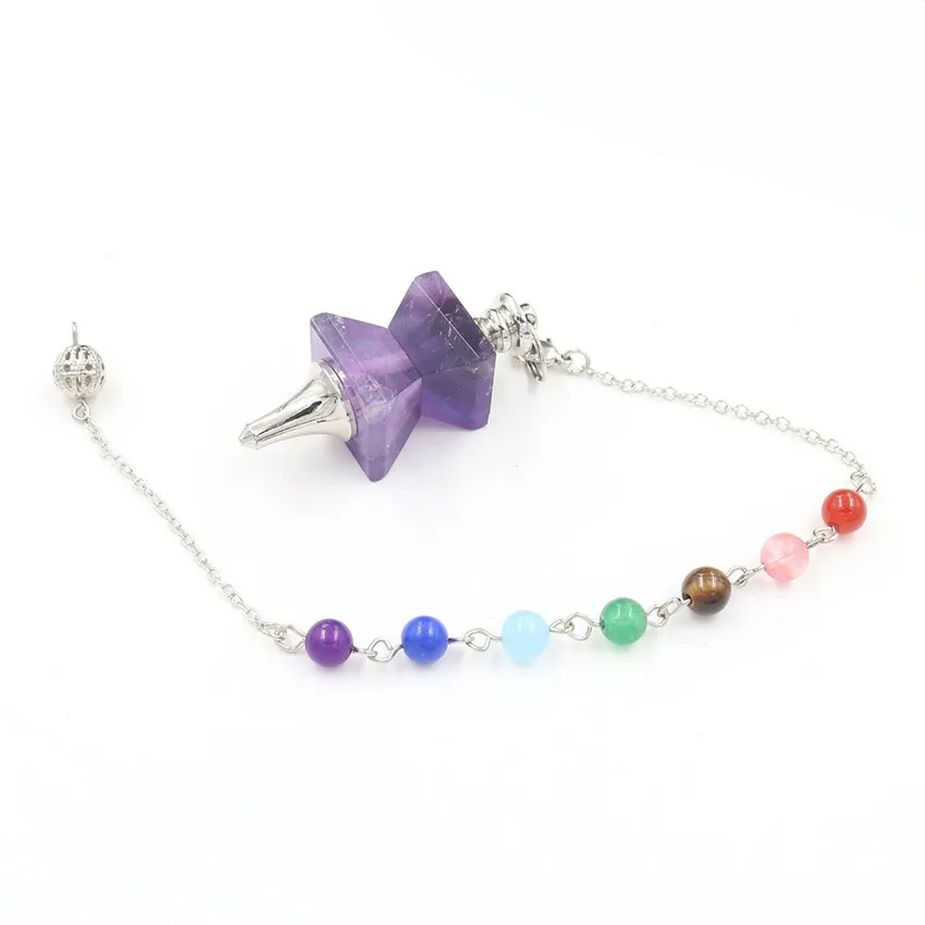 FYJS Unique Jewelry Silver Plated Pyramid Natural Amethysts Stone Pendulum for Dowsing Pendant
FYJS Unique Jewelry Silver Plated Pyramid Natural Amethysts Stone Pendulum for Dowsing Pendant
