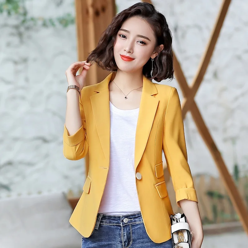 ACRMRAC Women blazers Slim Half sleeve Solid color short spring Autumn jacket OL Formal Blazers Women 8817
ACRMRAC Women blazers Slim Half sleeve Solid color short spring Autumn jacket OL Formal Blazers Women 8817