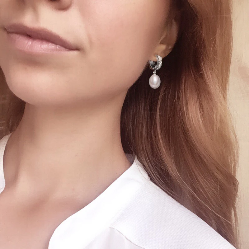 RIANCY Pearl hoop Earrings Genuine Natural Freshwater Pearl 925 Sterling Silver Earrings Pearl Jewelry For Women Wedding Gift
RIANCY Pearl hoop Earrings Genuine Natural Freshwater Pearl 925 Sterling Silver Earrings Pearl Jewelry For Women Wedding Gift