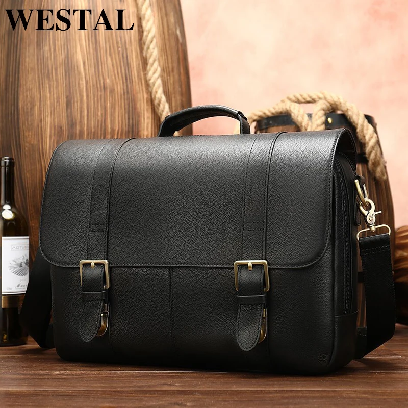 WESTAL men's briefcase leather laptop bag for men document bag men's genuine leather office bag for men's briefcase handbag 8580
WESTAL men's briefcase leather laptop bag for men document bag men's genuine leather office bag for men's briefcase handbag 8580