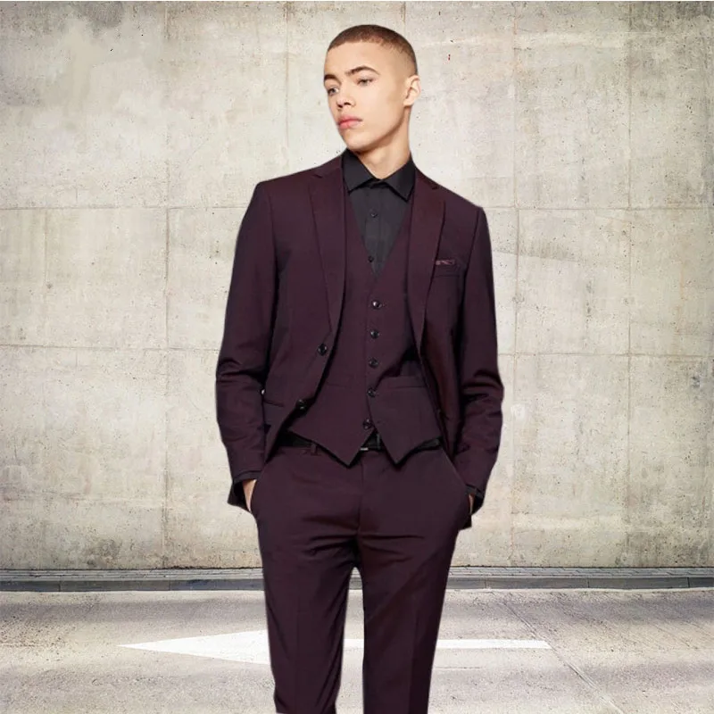 New Custom Made Burgundy Mens Wedding Suits Formal Wear Three Piece Slim Fit Groomsmen (Jacket+Pants+Vest)
New Custom Made Burgundy Mens Wedding Suits Formal Wear Three Piece Slim Fit Groomsmen (Jacket+Pants+Vest)