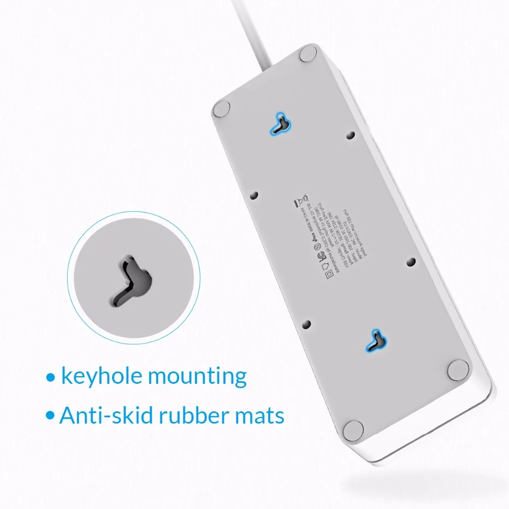 ORICO FPC USB лента питания защита розетки от скачков напряжения 6/8/10 AC 2 порта для