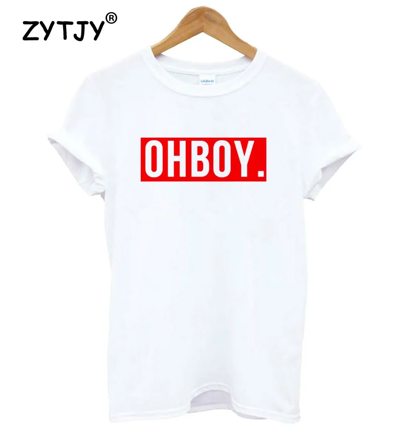 OHBOY OH BOY женские футболки с красными буквами принтом хлопковая Повседневная