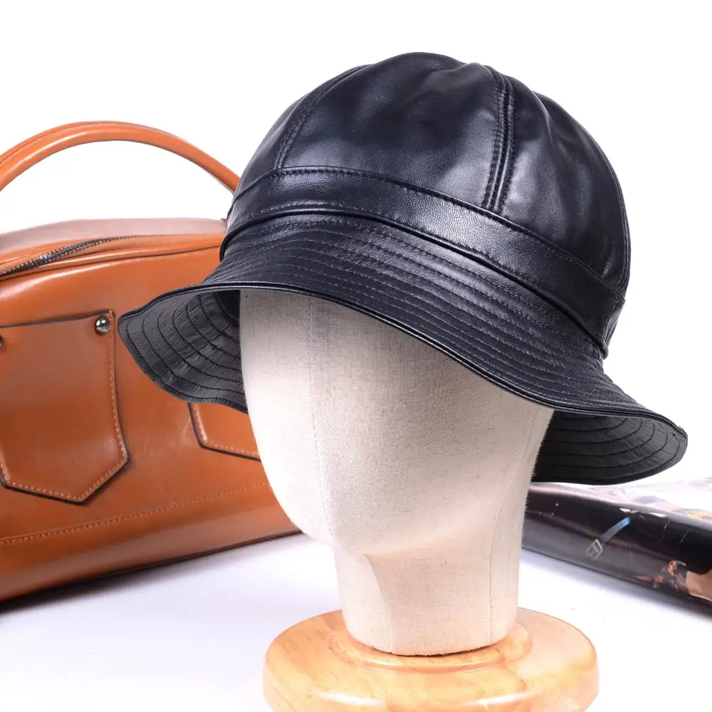Новый Для женщин мужчин из натуральной кожи Sunbonnet фетровых Рыбалка шляпа ведро