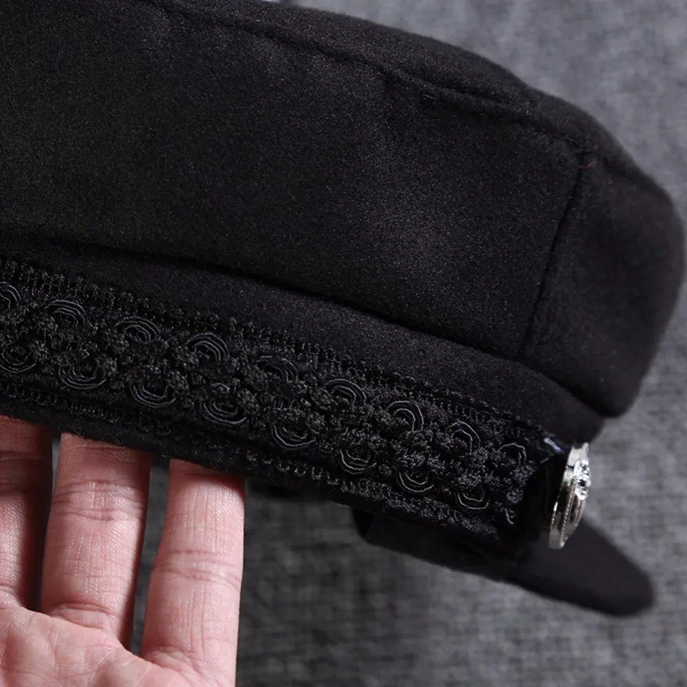 2019 модные чистые черные кепки газетчика для женщин и мужчин осенне зимние шапки