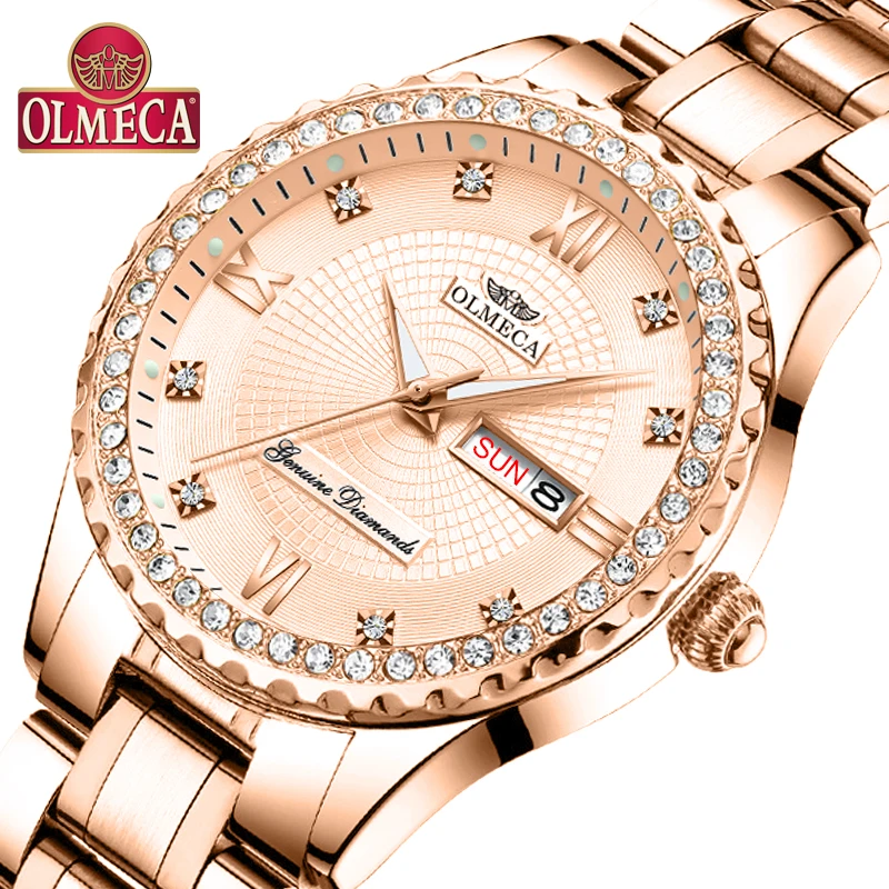 OLMECA Women Wrist Watch Fashion Auto Date Luxury Quartz Watches Relogio Feminino Watches 30M Waterproof Clock Luminous Hands
OLMECA Women Wrist Watch Fashion Auto Date Luxury Quartz Watches Relogio Feminino Watches 30M Waterproof Clock Luminous Hands