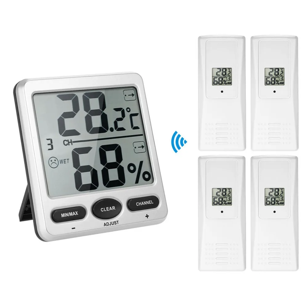 1 to 4 Digit 8-Channel Thermo-Hygrometer Console Receiver Remote Sensor Emitter Wireless Digital LCD
1 to 4 Digit 8-Channel Thermo-Hygrometer Console Receiver Remote Sensor Emitter Wireless Digital LCD