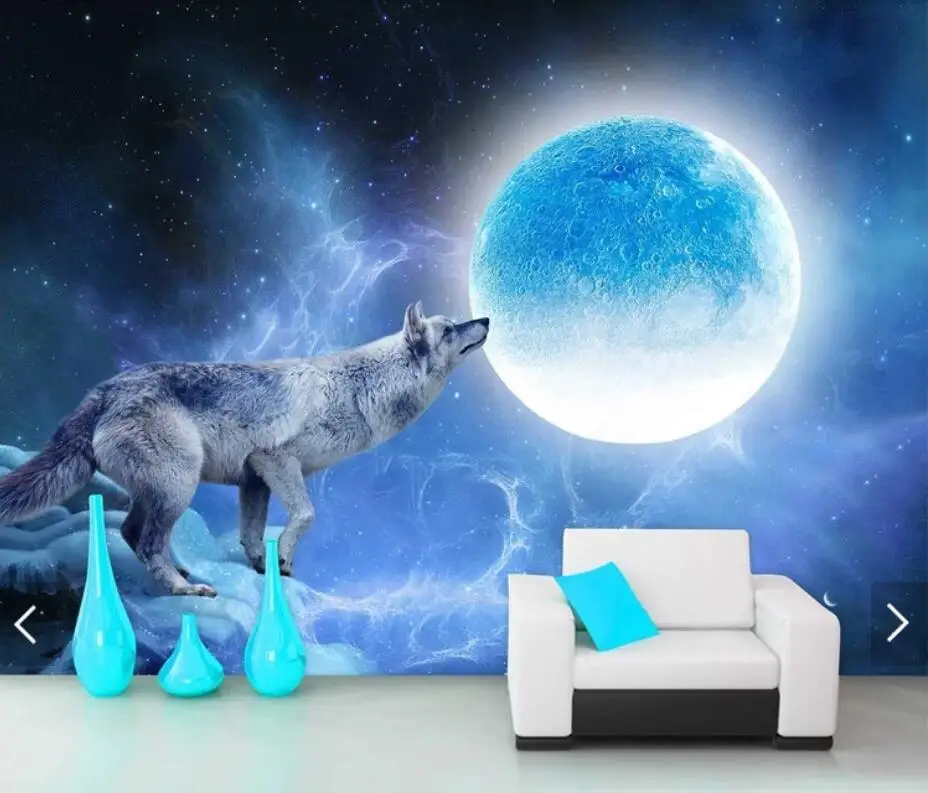 

3D Mood Wolf Wall Murals Wallpaper for Living Room Bedroom TV Background Wall Decor Wall Papers Rolls Papel De Parede