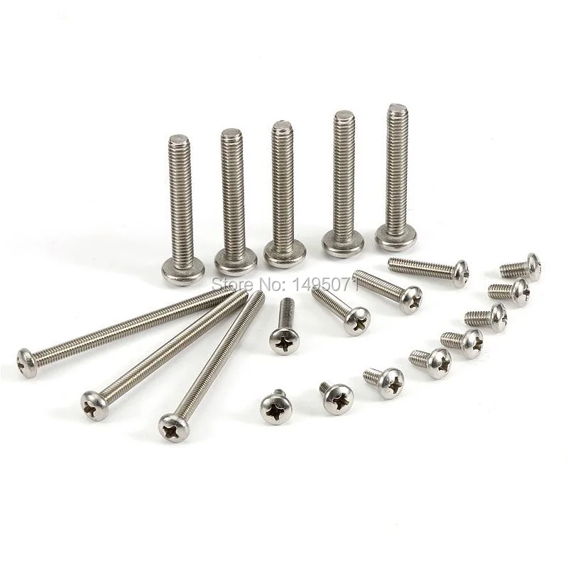 100pcs/Lot Metric M2.5 304 Stainless Steel GB818 Phillips Cross Recessed Pan Head Machine Screw Bolt
100pcs/Lot Metric M2.5 304 Stainless Steel GB818 Phillips Cross Recessed Pan Head Machine Screw Bolt