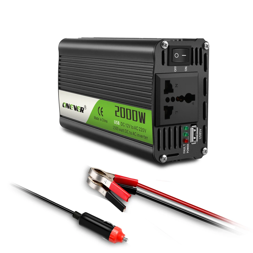 2000W Car Inverter 12v 220v Converter DC 12 v to 220v 2.1A USB Ports Charger Car Power Inverter Support Intelligent Temperature
2000W Car Inverter 12v 220v Converter DC 12 v to 220v 2.1A USB Ports Charger Car Power Inverter Support Intelligent Temperature