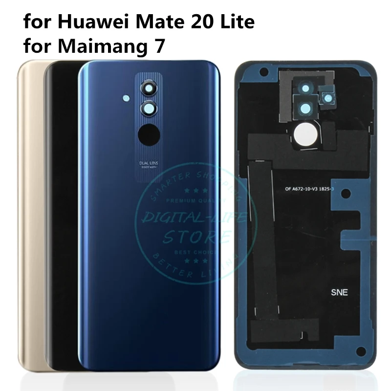 Для Huawei Mate 20 Lite оригинальная задняя крышка батарейного отсека + камера Стеклянная