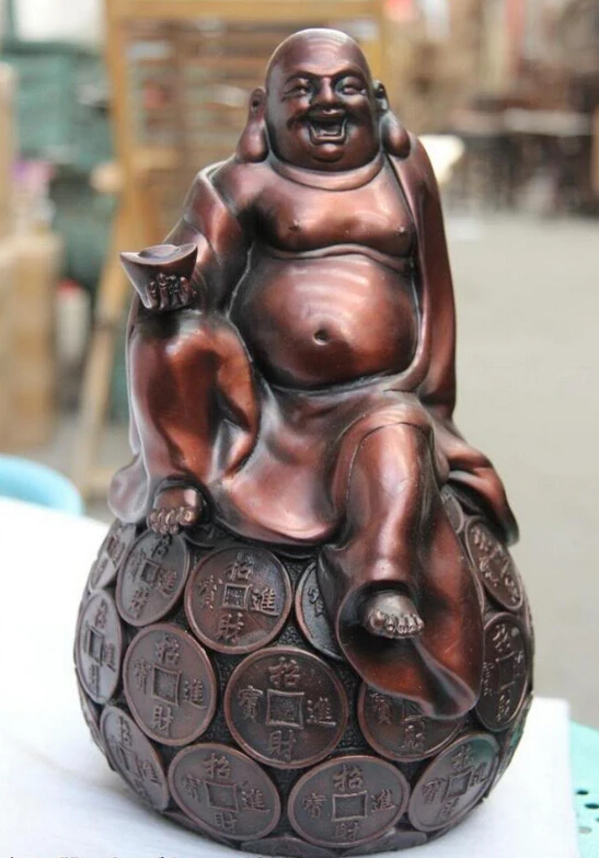 song voge gem S0244 11 China Copper Bronze buddhims Temple Maitreya Buddha on coin money ball Statue
song voge gem S0244 11 China Copper Bronze buddhims Temple Maitreya Buddha on coin money ball Statue
