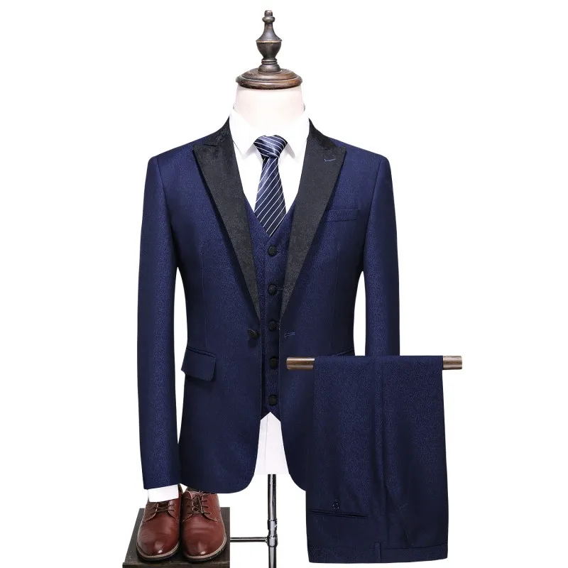 2018 spring fashion blue single button Men Suits Classic suits Men's business wedding Suit men Full dress (Jacket+Vest+Pants)
2018 spring fashion blue single button Men Suits Classic suits Men's business wedding Suit men Full dress (Jacket+Vest+Pants)