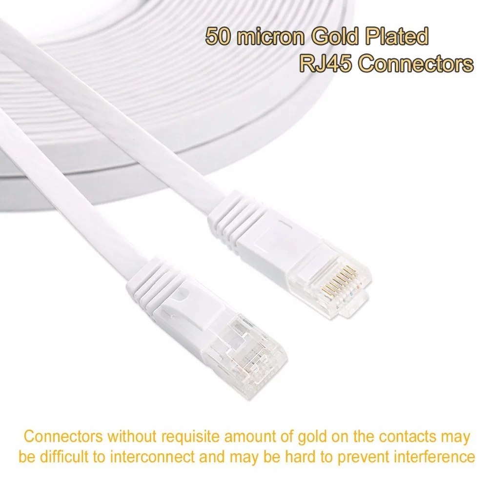 Плоский сетевой кабель Ethernet UTP CAT6 25 см 3 фута 1 5 м 2 10 футов 15 20 30 соединительной сети