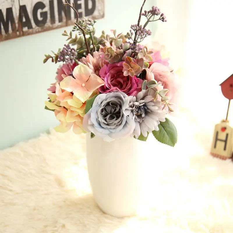 Rose Hydrangea Artificial Flowers Bouquet Hand Bunch Bridal Bridesmaid Bouquet Wedding Party Free Shipping
Rose Hydrangea Artificial Flowers Bouquet Hand Bunch Bridal Bridesmaid Bouquet Wedding Party Free Shipping