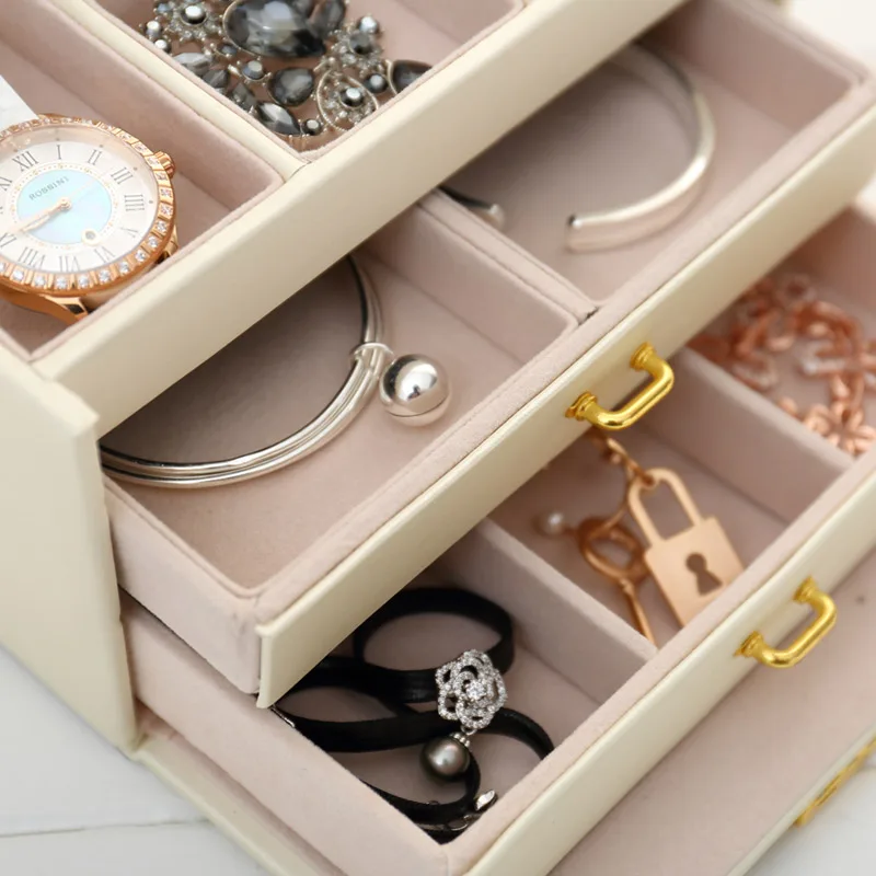 Europe Style Three Layers Wooden Jewelry Storage Box High Quaity PU Makeup Storage Box Ring Necklace Earrings Storage Box 17.5cm
Europe Style Three Layers Wooden Jewelry Storage Box High Quaity PU Makeup Storage Box Ring Necklace Earrings Storage Box 17.5cm
