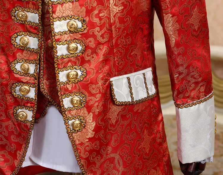 PYJTRL Men Five-piece Set Europe Style Court Marshal Clothing Groom Wedding Red Mens Suits Party Stage Singer Costume
PYJTRL Men Five-piece Set Europe Style Court Marshal Clothing Groom Wedding Red Mens Suits Party Stage Singer Costume