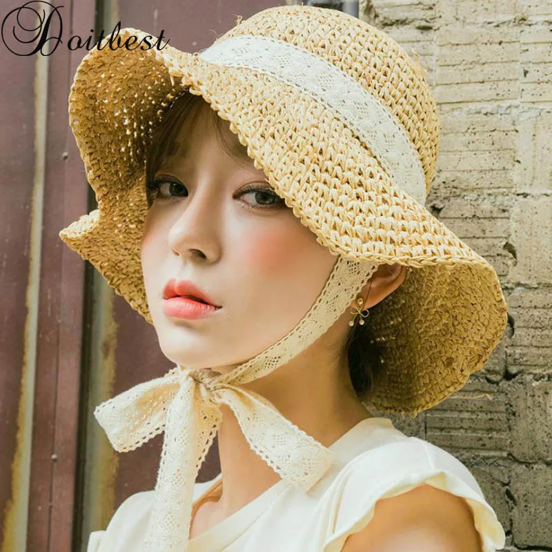 Doitbest long lace Womens Straw Hats Summer Sun Hats for Women Lady adults Beach Hats Wide Brim Foldable sunscreen cap
Doitbest long lace Womens Straw Hats Summer Sun Hats for Women Lady adults Beach Hats Wide Brim Foldable sunscreen cap