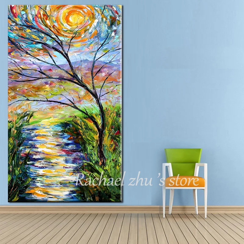 Large Hand Painted Tree Landscape Oil Painting On Canvas Wind Scenery Palette Knife Wall Art Pictures For Living Room Home Decor
Large Hand Painted Tree Landscape Oil Painting On Canvas Wind Scenery Palette Knife Wall Art Pictures For Living Room Home Decor