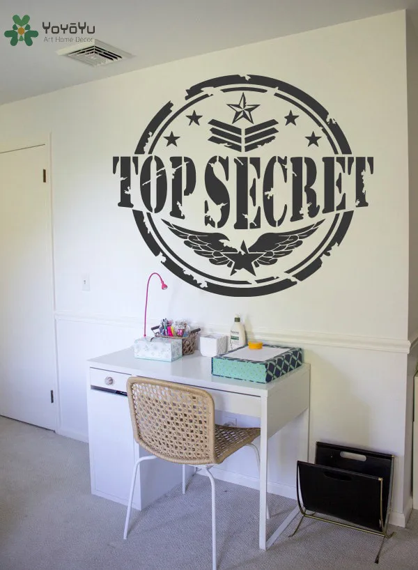 Symbol Design Wall Decal Quotes Top Secret Removable Stickers Vinyl Modern Design Wing Stars Pattern Stamp Home Decor MuralSY351
Symbol Design Wall Decal Quotes Top Secret Removable Stickers Vinyl Modern Design Wing Stars Pattern Stamp Home Decor MuralSY351