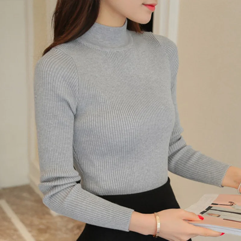 2019 Autumn winter Women sweater Solid Turtleneck Long sleeve sweater women slim sexy tight Bottoming Knitted Pullovers RQ256
2019 Autumn winter Women sweater Solid Turtleneck Long sleeve sweater women slim sexy tight Bottoming Knitted Pullovers RQ256