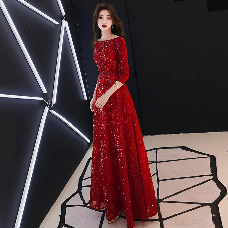 Chinese Oriental Embroidery Cheongsam Long Evening Dress Elegant Princess Dresses Burgundy Qipao Wedding Summer Women Sexy
Chinese Oriental Embroidery Cheongsam Long Evening Dress Elegant Princess Dresses Burgundy Qipao Wedding Summer Women Sexy