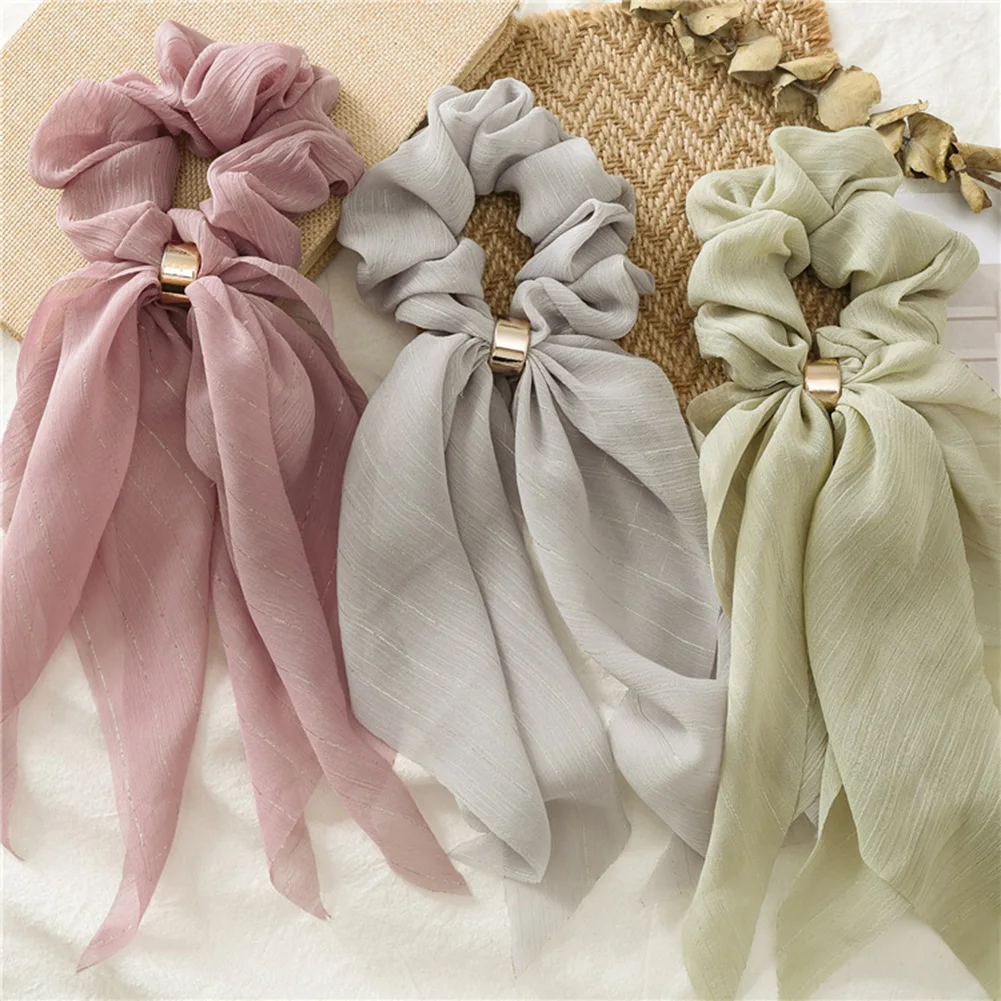 Double Layer Chiffon Bow Long Ribbon Scrunchie Hair Ties Women Girl Hair Scarf Gold Buckle Elastic Rubber Bands Hair Accessories
Double Layer Chiffon Bow Long Ribbon Scrunchie Hair Ties Women Girl Hair Scarf Gold Buckle Elastic Rubber Bands Hair Accessories