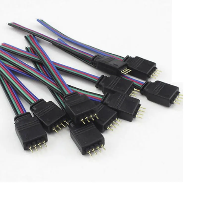 10PCS 4 pin Male plug RGB Connector Cable For 3528 5050 RGB LED Strip Light With Needle
10PCS 4 pin Male plug RGB Connector Cable For 3528 5050 RGB LED Strip Light With Needle