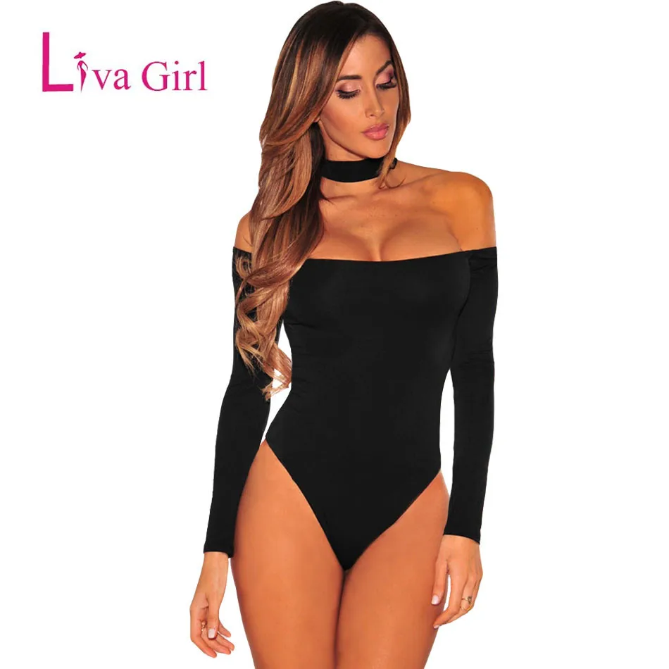 Liva Girl Black Choker Long Sleeve Bodysuit Woman Sexy Off Shoulder Spring Bodycon Jumpsuits White Rompers Club Body Tops Femme
Liva Girl Black Choker Long Sleeve Bodysuit Woman Sexy Off Shoulder Spring Bodycon Jumpsuits White Rompers Club Body Tops Femme