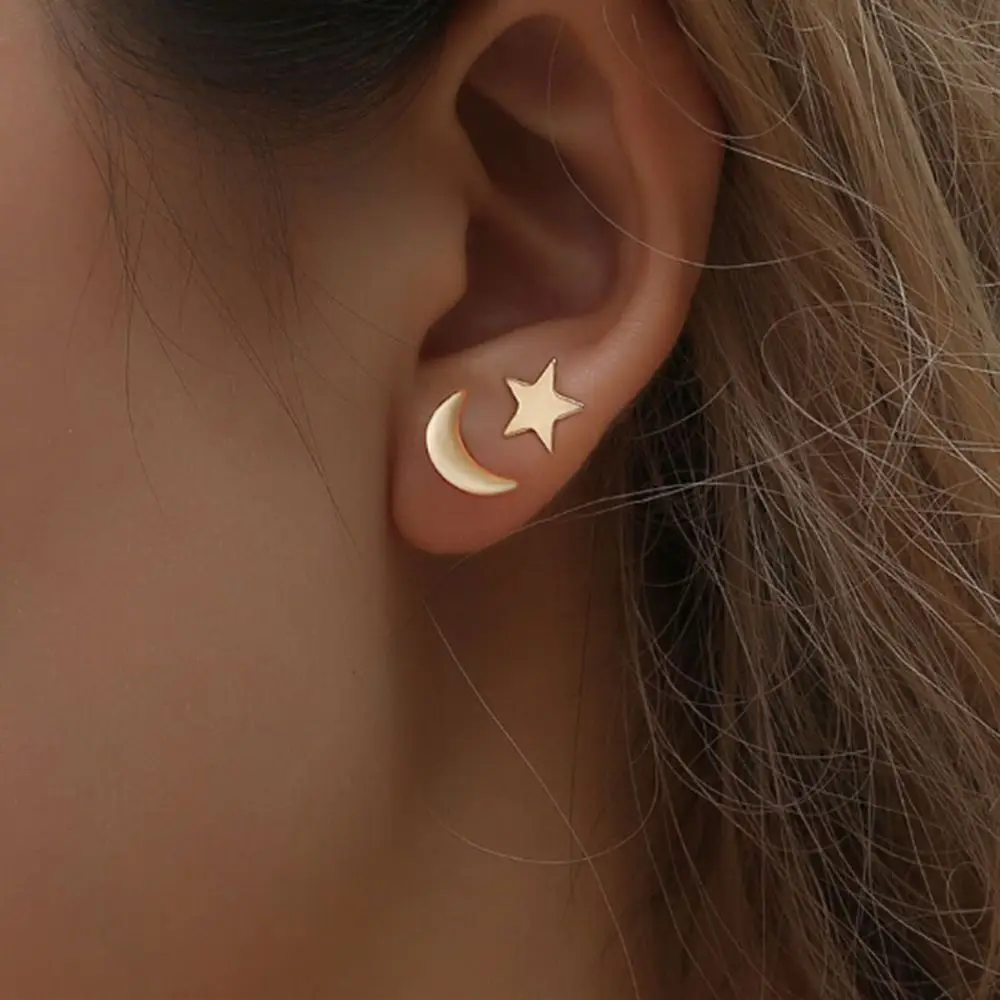 Fine Lovely Stainless Steel Star Moon Stud Earrings for Women Korean Minimalist Earrings Jewelry Accessories
Fine Lovely Stainless Steel Star Moon Stud Earrings for Women Korean Minimalist Earrings Jewelry Accessories