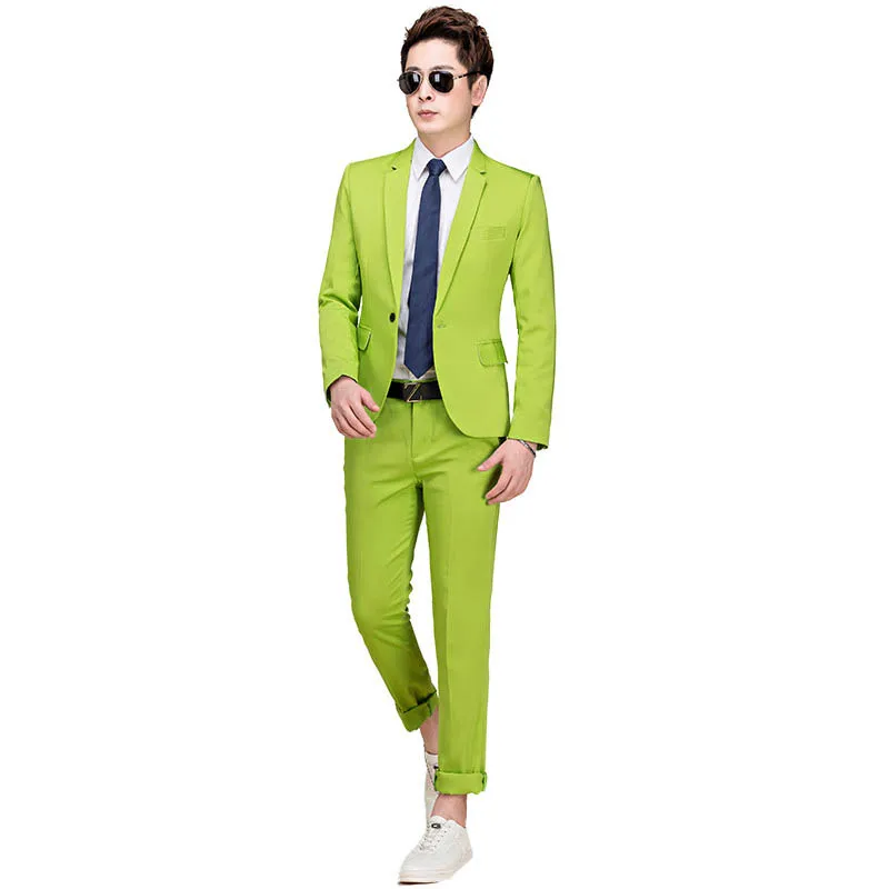 Colorful Fashion Men Wedding Suit Yellow Pink Green Blue Purple Suit Men Slim Fit Men Suit Costume Homme Jacket Coat + Trousers
Colorful Fashion Men Wedding Suit Yellow Pink Green Blue Purple Suit Men Slim Fit Men Suit Costume Homme Jacket Coat + Trousers