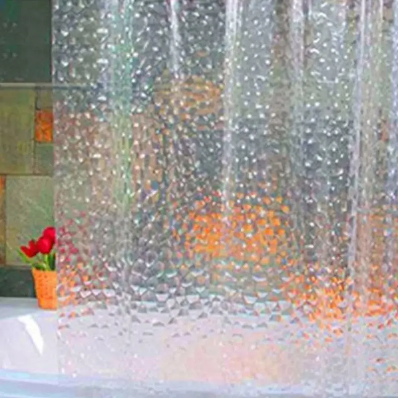 Горячая пластиковая EVA 3D занавеска для душа Прозрачная Вода куб ванной