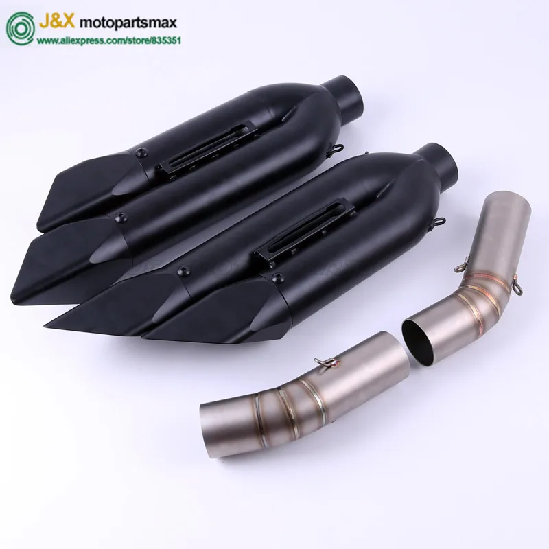 Motorcycle Exhaust Full System Middle Pipe + Muffler For Ducati 848 Carbon Fiber Motorbike Mufflers Escape With DB Killer | Автомобили и