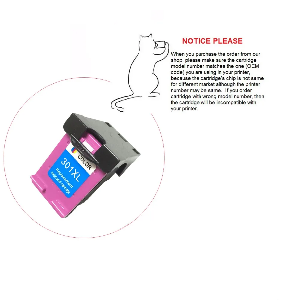 YOTAT 1pcs Replacement Color Ink cartridge for HP301 HP 301 HP301XL DeskJet 1050 2050 2510 3050a 3510 1510 2540 4500 printer
YOTAT 1pcs Replacement Color Ink cartridge for HP301 HP 301 HP301XL DeskJet 1050 2050 2510 3050a 3510 1510 2540 4500 printer