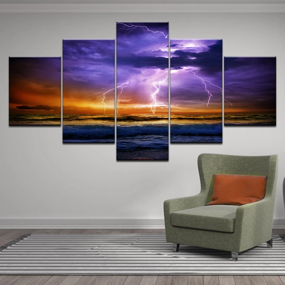 HD Print 5 Piece Canvas Dark Clouds Lightning Sea ocean storm painting Wall Art Pictures for Living Room Home Decor Frame Poster
HD Print 5 Piece Canvas Dark Clouds Lightning Sea ocean storm painting Wall Art Pictures for Living Room Home Decor Frame Poster
