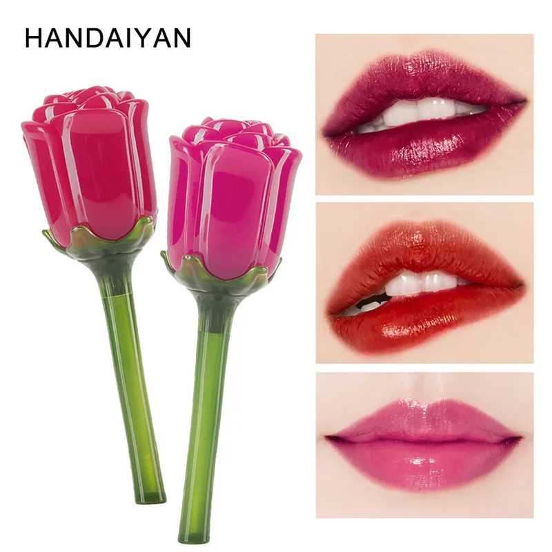 2019 Brand New HANDAIYAN Flower Lip Gloss Nude Shimmer Lipstick Waterproof Long Lasting Moisturizer Matte Liquid Sweet | Красота и