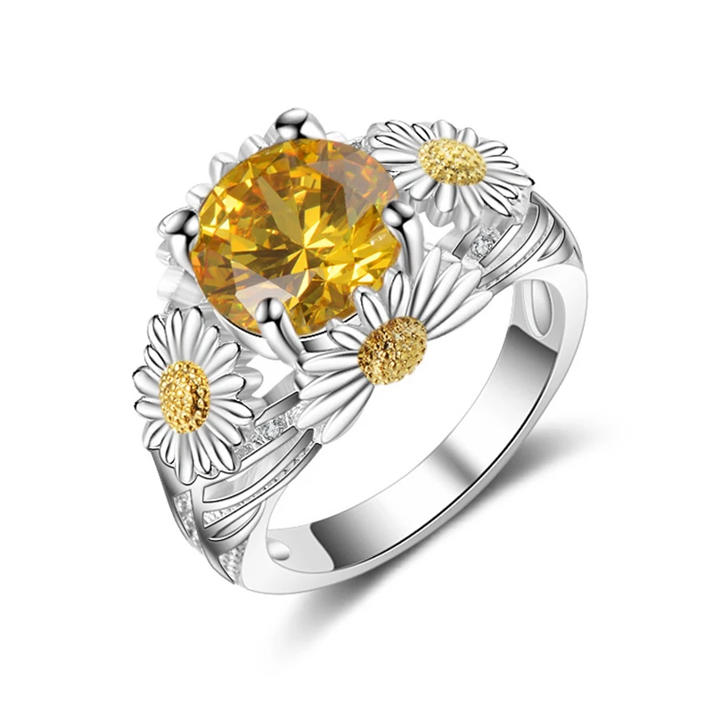 Round Yellow CZ Crystals wedding rings for women Micro Paved AAA Zircon Silver Color engagement rings female anel bague femme
Round Yellow CZ Crystals wedding rings for women Micro Paved AAA Zircon Silver Color engagement rings female anel bague femme