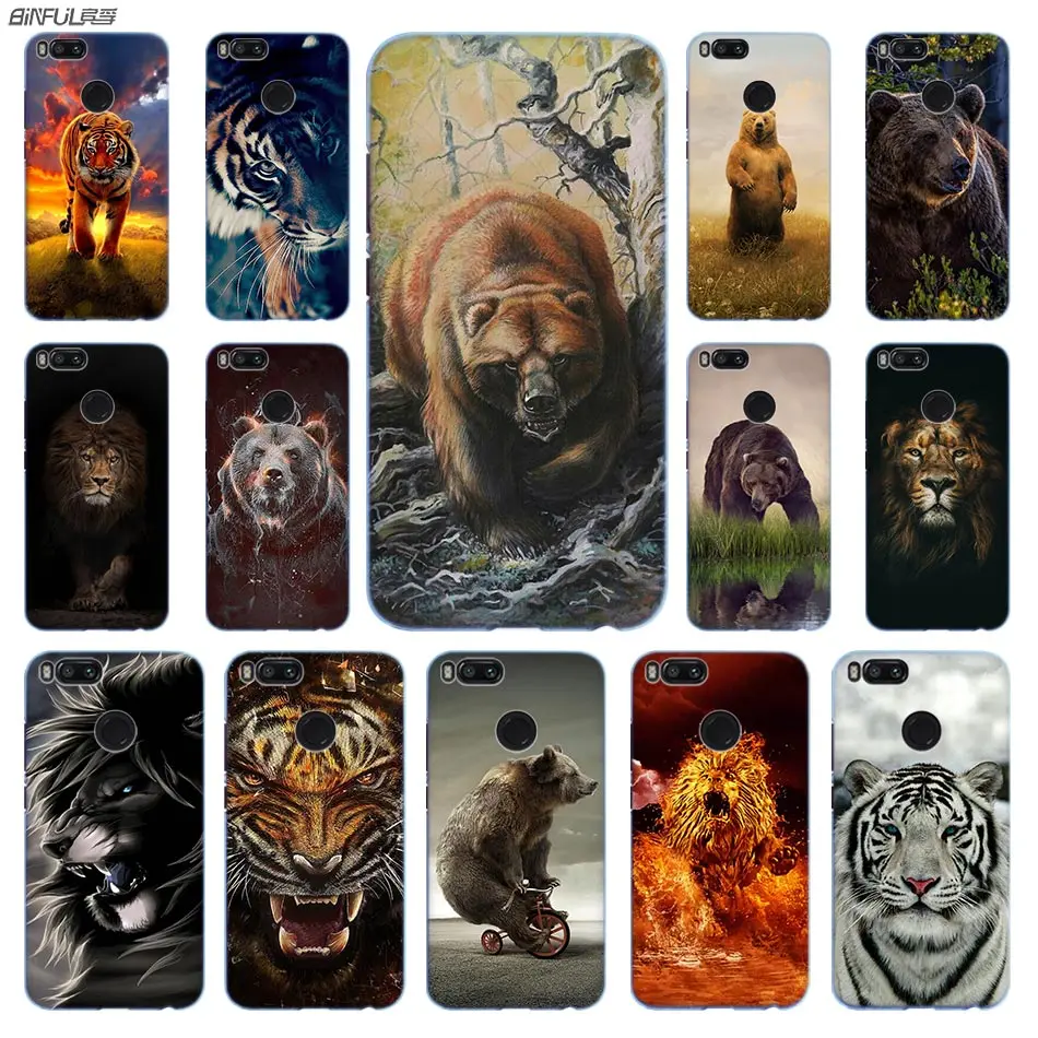 Чехол аниме для Xiaomi Mi 10 8 A2 A3 CC9 Lite 9 Note Pro a1 a2 5x 6x Bear Lion Tiger|Бамперы| |