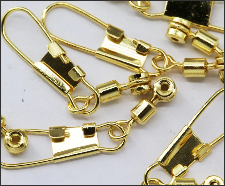 200Pcs/Lot gold brass head swivel with snap Lure Connector small size Brand Steel Alloy Fishing Tools | Спорт и развлечения