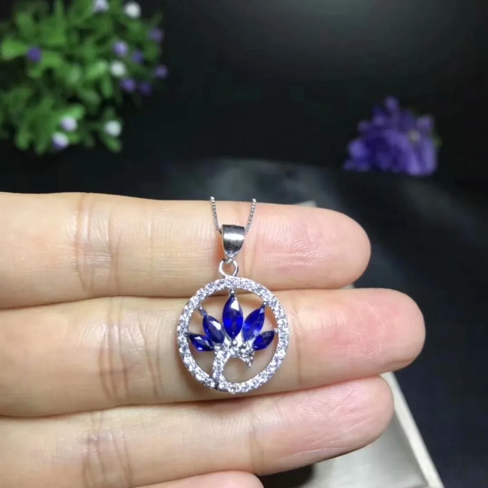 Natural sapphire necklace pendant 925 sterling silver necklace pendant Giving a girlfriend a birthday present. Posting
Natural sapphire necklace pendant 925 sterling silver necklace pendant Giving a girlfriend a birthday present. Posting