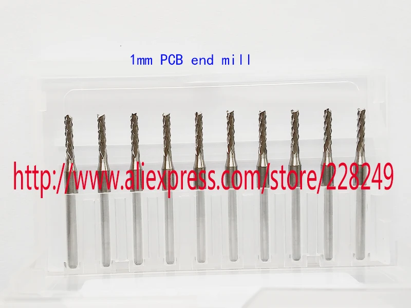 10 шт./лот 1 мм D1 * 7 1/8 хвостовик PCB фрезы спиральное долото печатной платы фрезерный