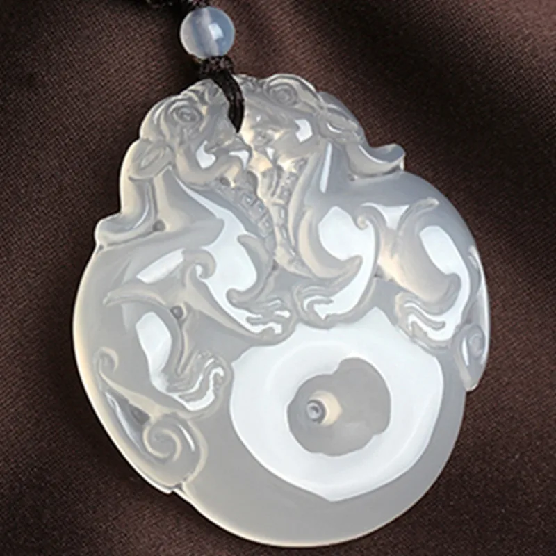 Natural Ice White Chalcedony Pendant double pixiu Peace buckle Pendant Beads Necklace Men's Fashion Jades Jewelry Free Rope
Natural Ice White Chalcedony Pendant double pixiu Peace buckle Pendant Beads Necklace Men's Fashion Jades Jewelry Free Rope