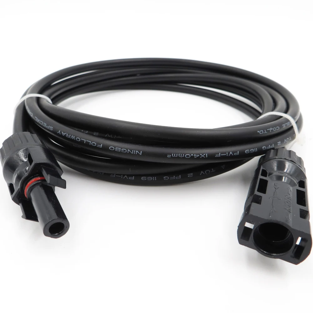 30/15/9/6/3 фута 10AWG/6mm2 PV коннектор Удлинительное соединение ветка черная