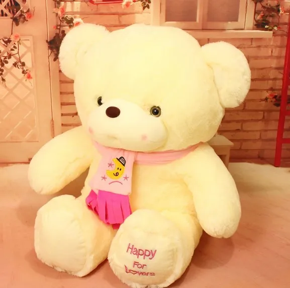 stuffed animal cute White teddy bear " happy for lover" plush toy 75cm blue or pink scarf bear doll about 29 inch toy b7758
stuffed animal cute White teddy bear " happy for lover" plush toy 75cm blue or pink scarf bear doll about 29 inch toy b7758