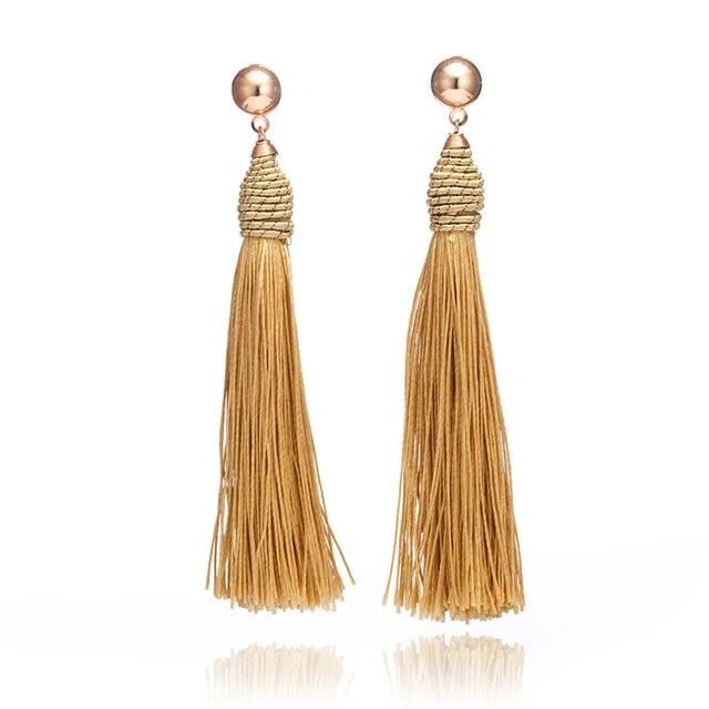 Trendy Boho Long Tassel Earrings Women Fashion Jewelry Vintage Bohemia Silk Fabric Ethnic Hanging Dangle Drop Earrings
Trendy Boho Long Tassel Earrings Women Fashion Jewelry Vintage Bohemia Silk Fabric Ethnic Hanging Dangle Drop Earrings