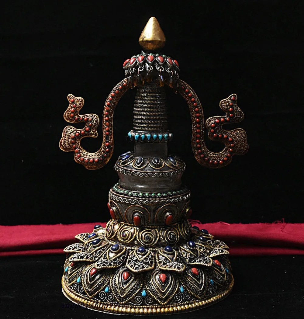 wedding decoration 11 Buddhism Tibetan Silver Filigree Crystal Inlay Gem Stupa Pagoda Tower Statue
wedding decoration 11 Buddhism Tibetan Silver Filigree Crystal Inlay Gem Stupa Pagoda Tower Statue