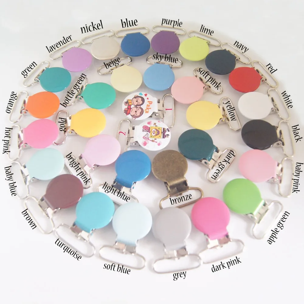200pcs/lot custom round suspender clip pacifier holder clip painted enamel clips
200pcs/lot custom round suspender clip pacifier holder clip painted enamel clips